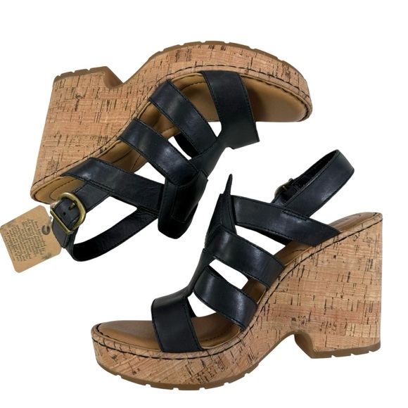 Born Bernese Strappy Cage Open Toe Cork Wedge Sandals Women's Size 9M - Picture 6 of 16